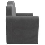 vidaXL Canapé-lit pour enfants 2 places anthracite peluche douce