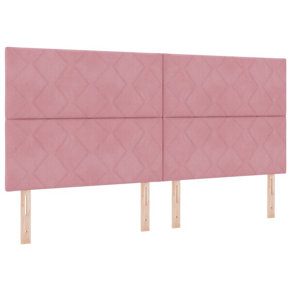 vidaXL Tête de lit design blocs en diamant rose 200 cm velours