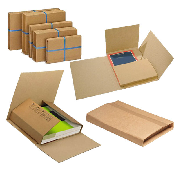 Lot de 5 Etuis croix d’expédition carton brun 330×250 épaisseur 10 à 60 mm
