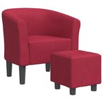 vidaXL Chaise cabriolet avec repose-pied rouge bordeaux tissu