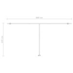 vidaXL Auvent manuel rétractable sur pied 600x300 cm Jaune/Blanc