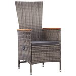 vidaXL Set de dîner de jardin 9 pièces avec coussins en rattan poly gris