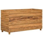vidaXL Lit surélevé 100x40x55 cm bois de teck recyclé et acier