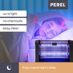 Perel Destructeur d'insectes  électrique  LED UV  grille 2800 V  bac collecteur amovible  80 m²  noir