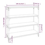 vidaXL Bibliothèque Chêne brun 100x33x100cm Bois d'ingénierie et acier