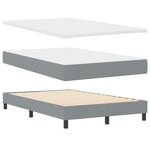 vidaXL Lit à ressorts avec matelas et banc Gris clair 120 x 200 cm Tissu