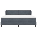 Lit à ressorts vidaXL avec matelas gris foncé en velours 180x200 cm