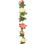vidaXL Guirlandes de fleurs de Noël 6 Pièces rose et champagne 240 cm