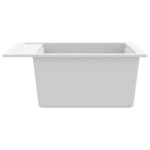vidaXL Évier de cuisine Granit Seul lavabo Blanc