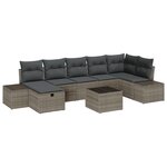 vidaXL Ensemble de Canapé de Jardin avec Coussins Gris en Poly Rattan