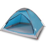 vidaXL Tente de camping à dôme 4 personnes bleu imperméable