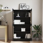 Bibliothèques vidaXL 2 Pièces Chêne Noir 165x30 5x150 cm Bois d'ingénierie