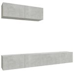vidaXL Ensemble de meubles TV 3 Pièces Gris béton Bois d'ingénierie