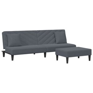 vidaXL Ensemble de canapés 2 Pièces avec coussins gris foncé velours