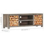 vidaXL Meuble TV Gris 120 x 30 x 40 cm Bois massif de manguier