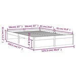 vidaXL Cadre de lit Noir Bois massif 120x190 cm Petit double