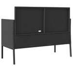 vidaXL Banc de jardin avec coussins noir résine tressée