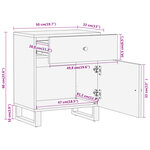 vidaXL Table de chevet marron et noir 50x33x60 cm bois manguier solide