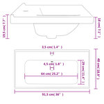 vidaXL Évier de salle de bain blanc rectangulaire céramique