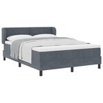 Lit à ressorts vidaXL avec matelas gris foncé 140x200 cm en velours