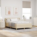 Lit à ressorts vidaXL avec matelas en crème  140x200 cm en tissu