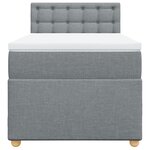 vidaXL Sommier à lattes de lit avec matelas Gris clair 90x200 cm Tissu