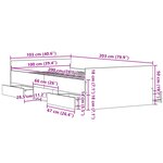 vidaXL Cadre de lit sans matelas Chêne noir 100x200 cm Bois d'ingénierie
