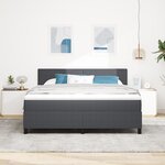 vidaXL Lit à ressorts avec matelas gris foncé Super King Tissu en velours côtelé