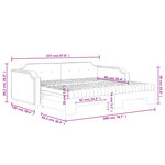 vidaXL Lit de jour avec gigogne et matelas crème 90x200 cm tissu