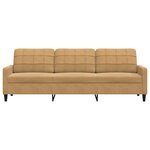 vidaXL Canapé à 3 places Marron 210 cm Velours