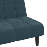 vidaXL Canapé-lit à 2 places Bleu Velours