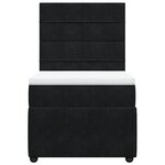 vidaXL Sommier à lattes de lit et matelas Noir 80x200 cm Velours