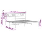 vidaXL Cadre de lit métal sans matelas avec tête de lit noir 183x213cm