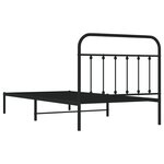 vidaXL Cadre de lit métal avec tête de lit noir 107x203 cm