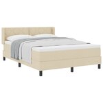 Lit à Ressorts vidaXL avec Matelas Crème 160x200 cm Tissu