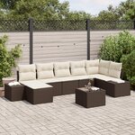 vidaXL Ensemble de canapé de jardin 7 pièces avec coussins en rotin synthétique gris