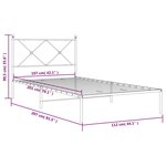 vidaXL Cadre de lit métal avec tête de lit blanc 107x203 cm