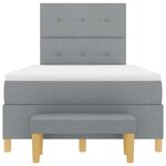 vidaXL Lit à Sommier avec Matelas & Banc Gris Clair 120x190 cm Tissu