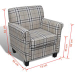 vidaXL Fauteuil avec coussin Crème Tissu