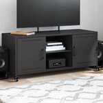 vidaXL Meuble TV noir 100 5x39x43 5 cm acier laminé à froid