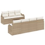 Canapé de jardin vidaXL 8 pièces avec coussins beige poly rotin