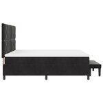 vidaXL Lit box spring avec matelas et banc Noir 180x200 cm Velours