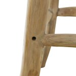 vidaXL Tabouret de bar Cuir véritable et bois de teck solide