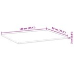 vidaXL Dessus de table rectangulaire 100x80x2 cm bois massif d'acacia