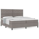 vidaXL Lit Box Spring avec Matelas Taupe 200x200 cm Tissu