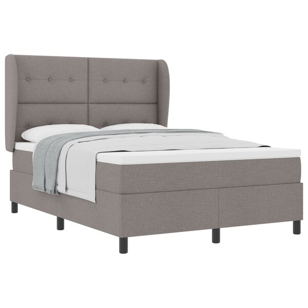 Lit box spring vidaXL avec matelas en taupe 140x200 cm tissu