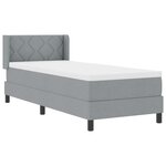 lit à sommier vidaXL avec matelas gris clair 80x200 cm tissu