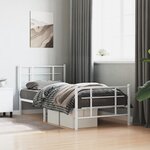 vidaXL Cadre de lit métal sans matelas avec pied de lit blanc 90x200cm