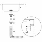 vidaXL Jeu d'évier de cuisine et égouttoir argenté 1000x500x155mm inox