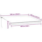 vidaXL Auvent manuel rétractable avec LED bordeaux 500x350 cm